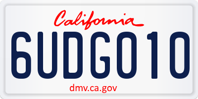 CA license plate 6UDG010
