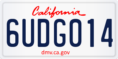 CA license plate 6UDG014