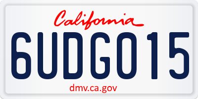 CA license plate 6UDG015