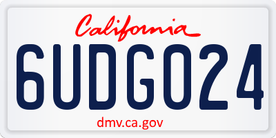 CA license plate 6UDG024
