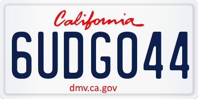 CA license plate 6UDG044