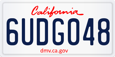 CA license plate 6UDG048