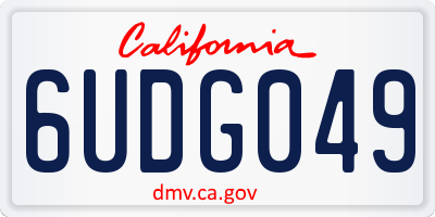 CA license plate 6UDG049