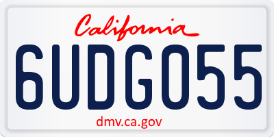 CA license plate 6UDG055