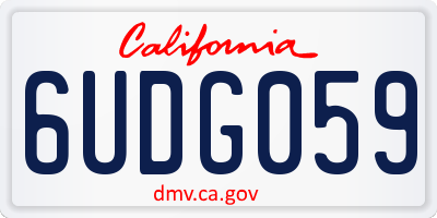 CA license plate 6UDG059