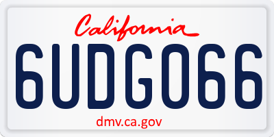 CA license plate 6UDG066