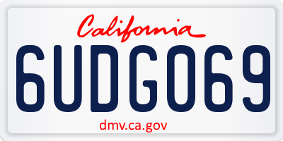 CA license plate 6UDG069