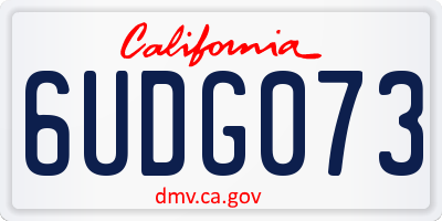 CA license plate 6UDG073