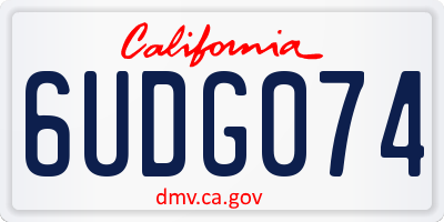 CA license plate 6UDG074