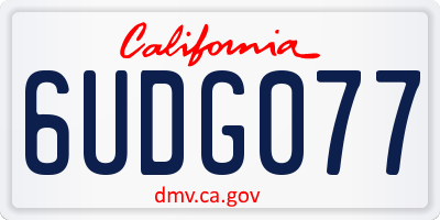 CA license plate 6UDG077