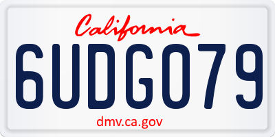 CA license plate 6UDG079