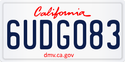 CA license plate 6UDG083