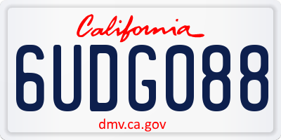 CA license plate 6UDG088