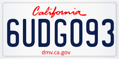 CA license plate 6UDG093