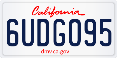 CA license plate 6UDG095