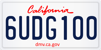CA license plate 6UDG100