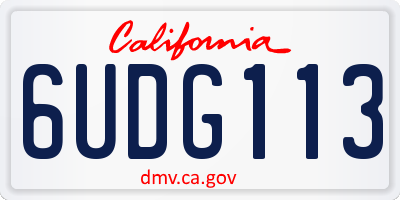 CA license plate 6UDG113