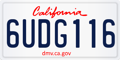 CA license plate 6UDG116