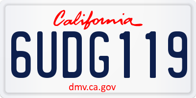 CA license plate 6UDG119