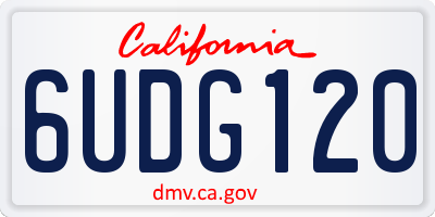 CA license plate 6UDG120