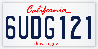 CA license plate 6UDG121