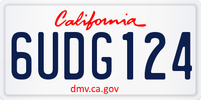 CA license plate 6UDG124