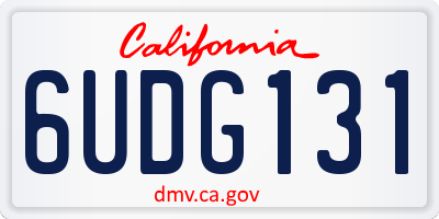 CA license plate 6UDG131