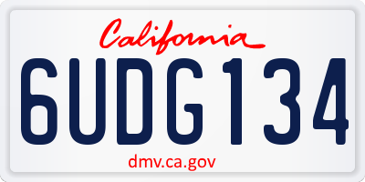 CA license plate 6UDG134