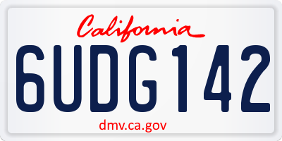 CA license plate 6UDG142