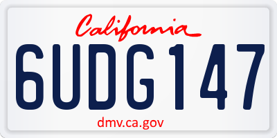 CA license plate 6UDG147