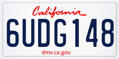 CA license plate 6UDG148