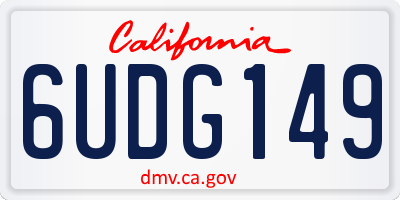 CA license plate 6UDG149