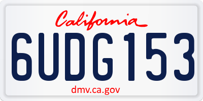 CA license plate 6UDG153