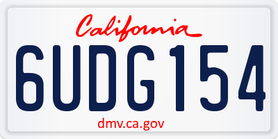 CA license plate 6UDG154