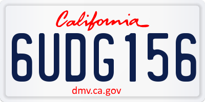 CA license plate 6UDG156