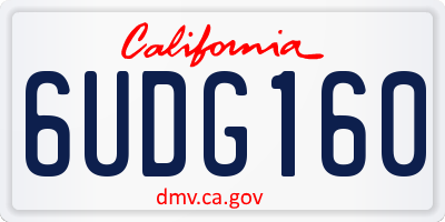 CA license plate 6UDG160