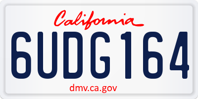 CA license plate 6UDG164
