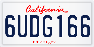 CA license plate 6UDG166