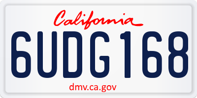 CA license plate 6UDG168