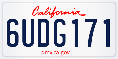 CA license plate 6UDG171