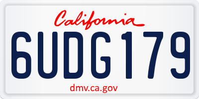 CA license plate 6UDG179