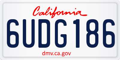 CA license plate 6UDG186