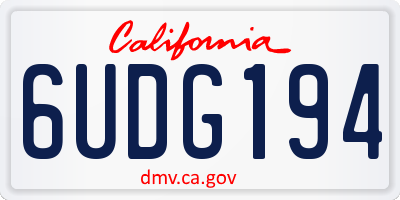 CA license plate 6UDG194