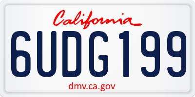 CA license plate 6UDG199