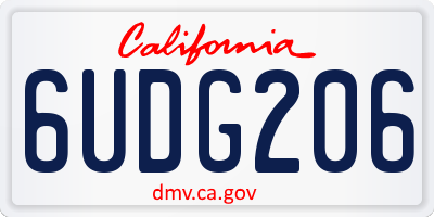 CA license plate 6UDG206