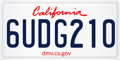 CA license plate 6UDG210
