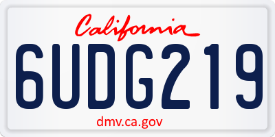 CA license plate 6UDG219