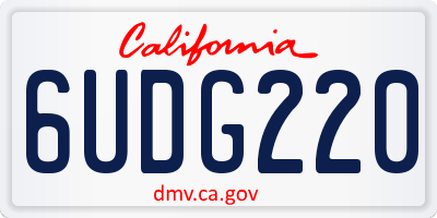 CA license plate 6UDG220