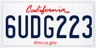 CA license plate 6UDG223
