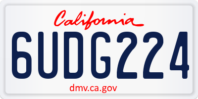 CA license plate 6UDG224